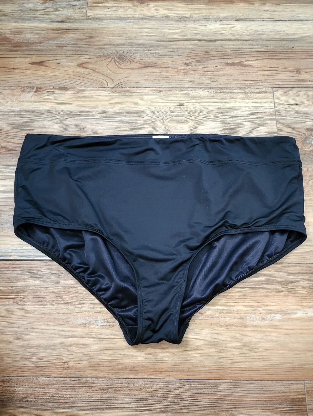 Lands' End Women's Plus Size High Waisted Bikini Bottoms 22W Black